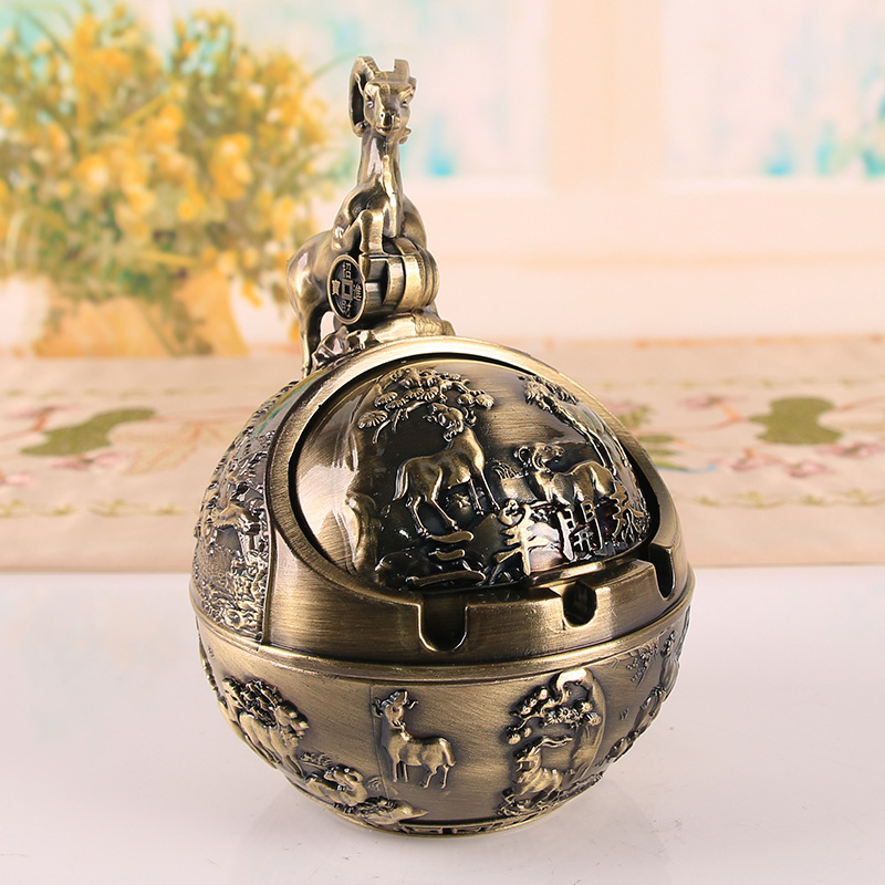 12 zodiac signs, anti smoke and anti fall home office ashtray ornament - Picture 33 of 48