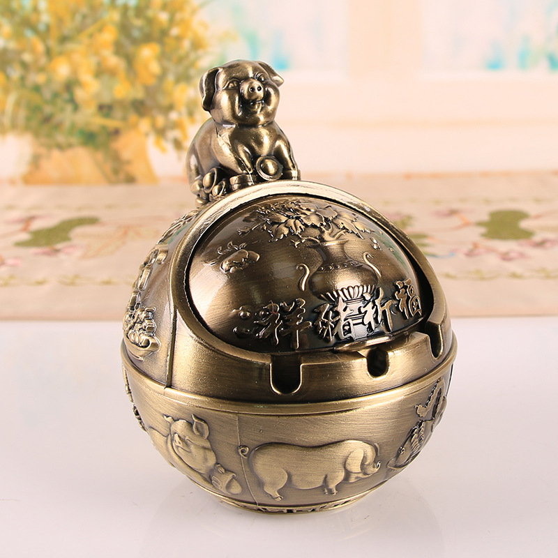 12 zodiac signs, anti smoke and anti fall home office ashtray ornament - Picture 39 of 48