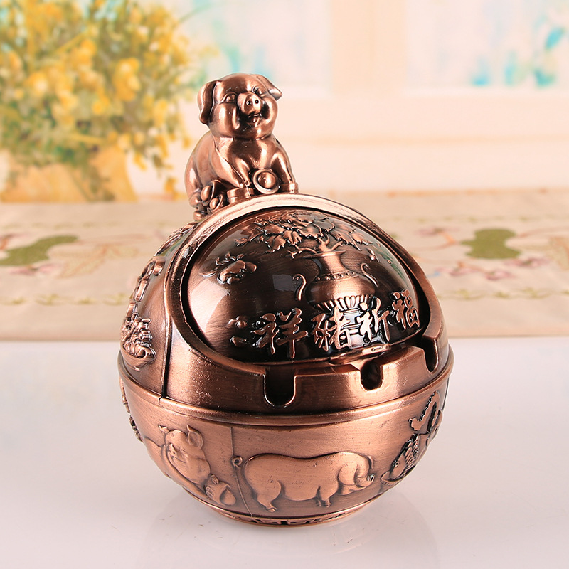 12 zodiac signs, anti smoke and anti fall home office ashtray ornament - Picture 40 of 48