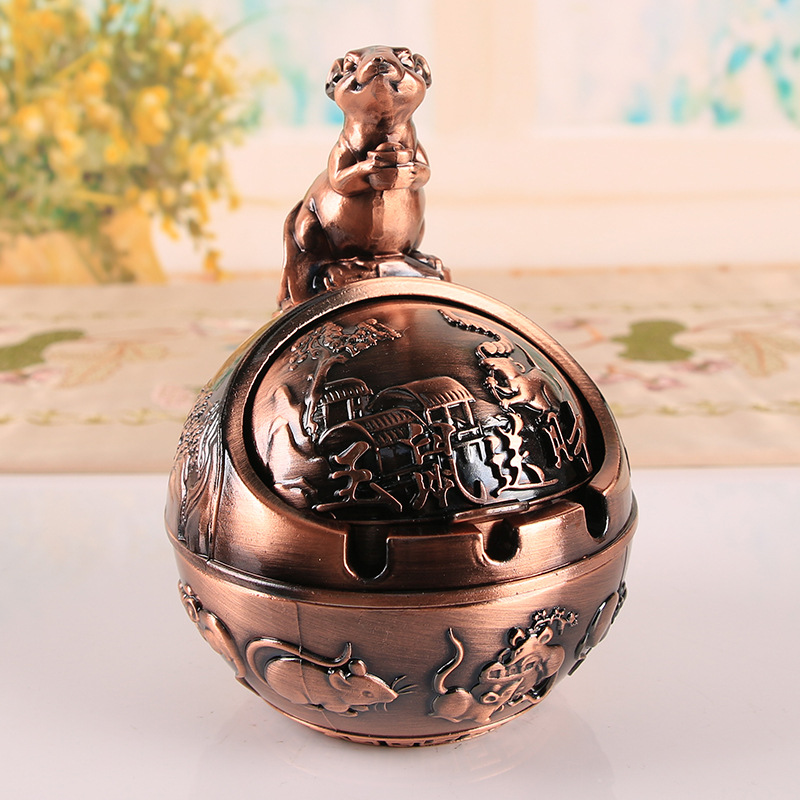 12 zodiac signs, anti smoke and anti fall home office ashtray ornament - Picture 48 of 48