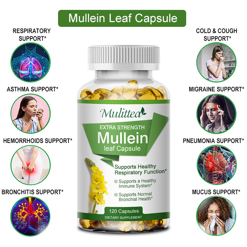 Mullein Leaf Herbal Supplement For Lung Cleanse Detox & Respiratory Fuction - Picture 4 of 17