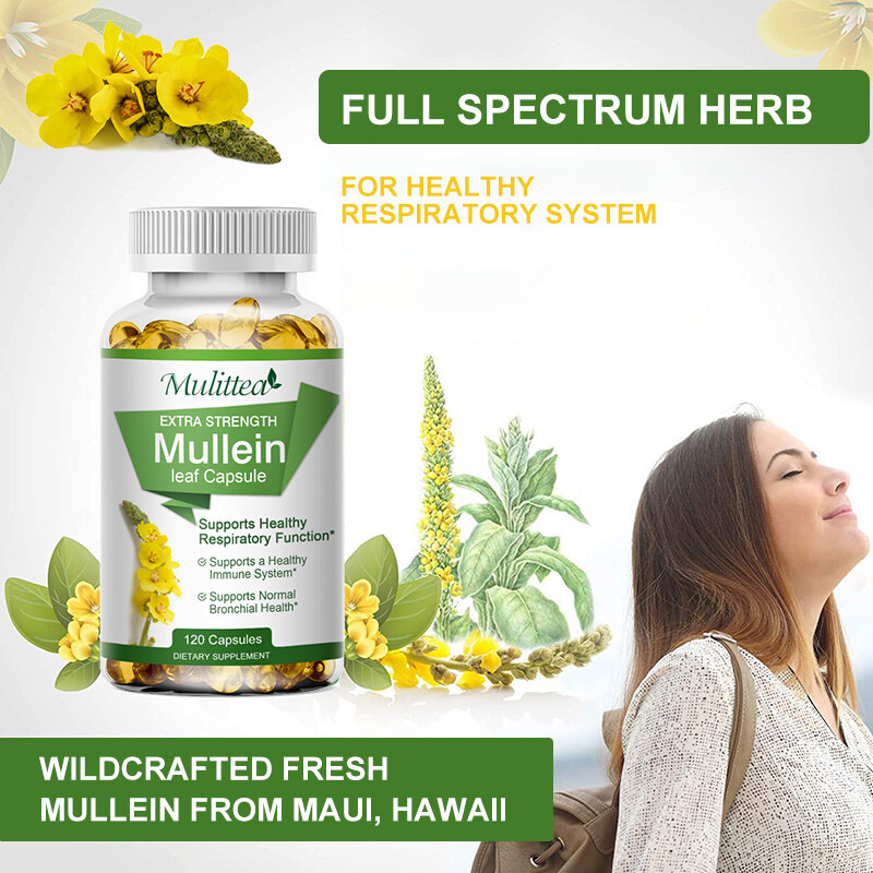 Mullein Leaf Herbal Supplement For Lung Cleanse Detox & Respiratory Fuction - Picture 7 of 17