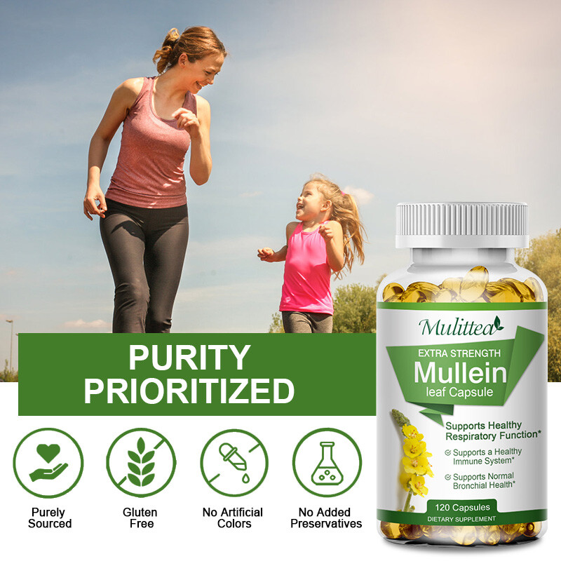 Mullein Leaf Herbal Supplement For Lung Cleanse Detox & Respiratory Fuction - Picture 8 of 17