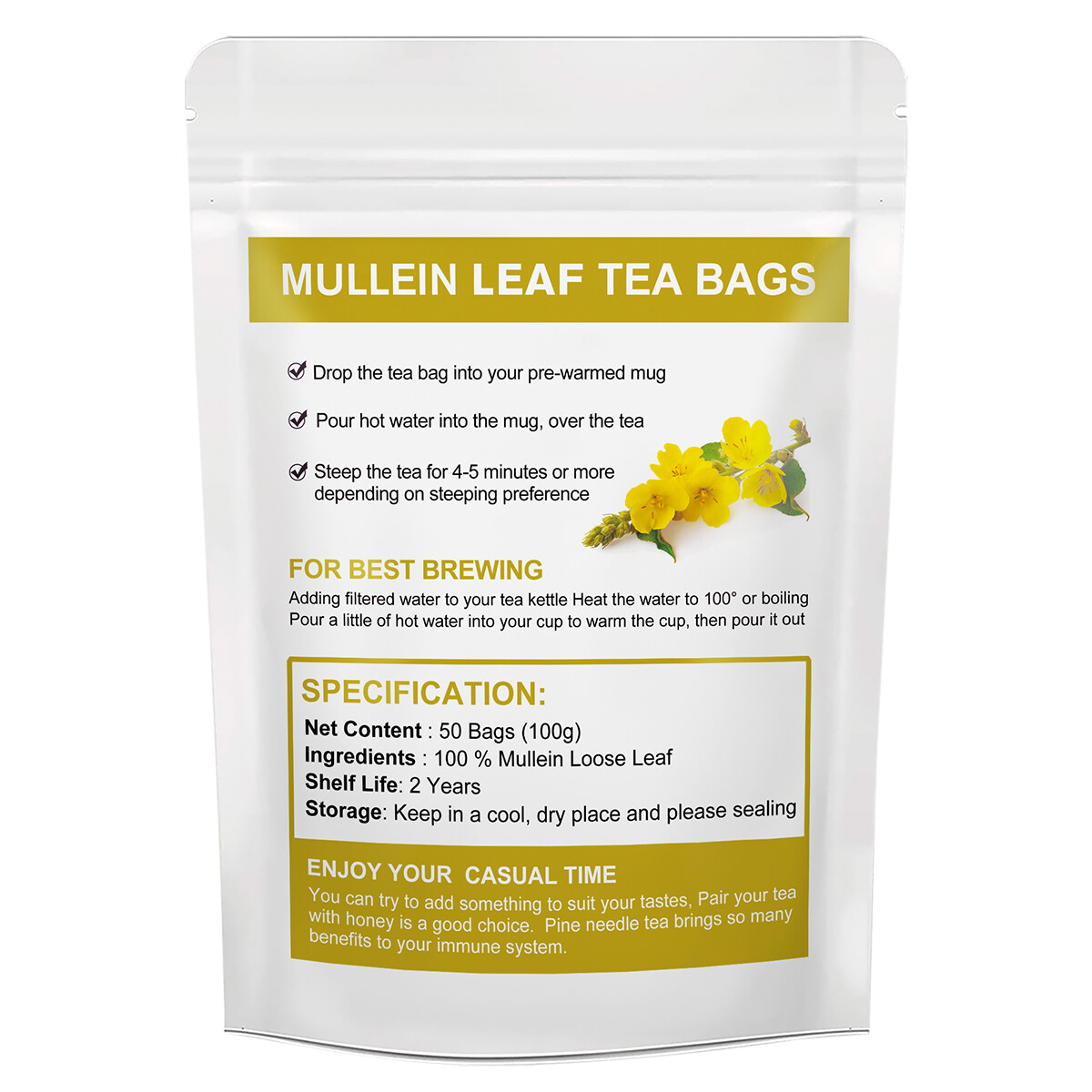 Mullein Leaf Herbal Supplement For Lung Cleanse Detox & Respiratory Fuction - Picture 11 of 17