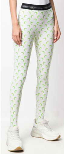 Marine Serre Womens Crescent Moon Print Leggings Tan Jersey Stretch S-2XL - Picture 40 of 43