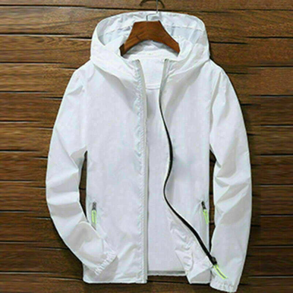 NEW Men Waterproof Rain Jacket Hooded Breathable Lightweight Windbreaker Outwear - Picture 20 of 26