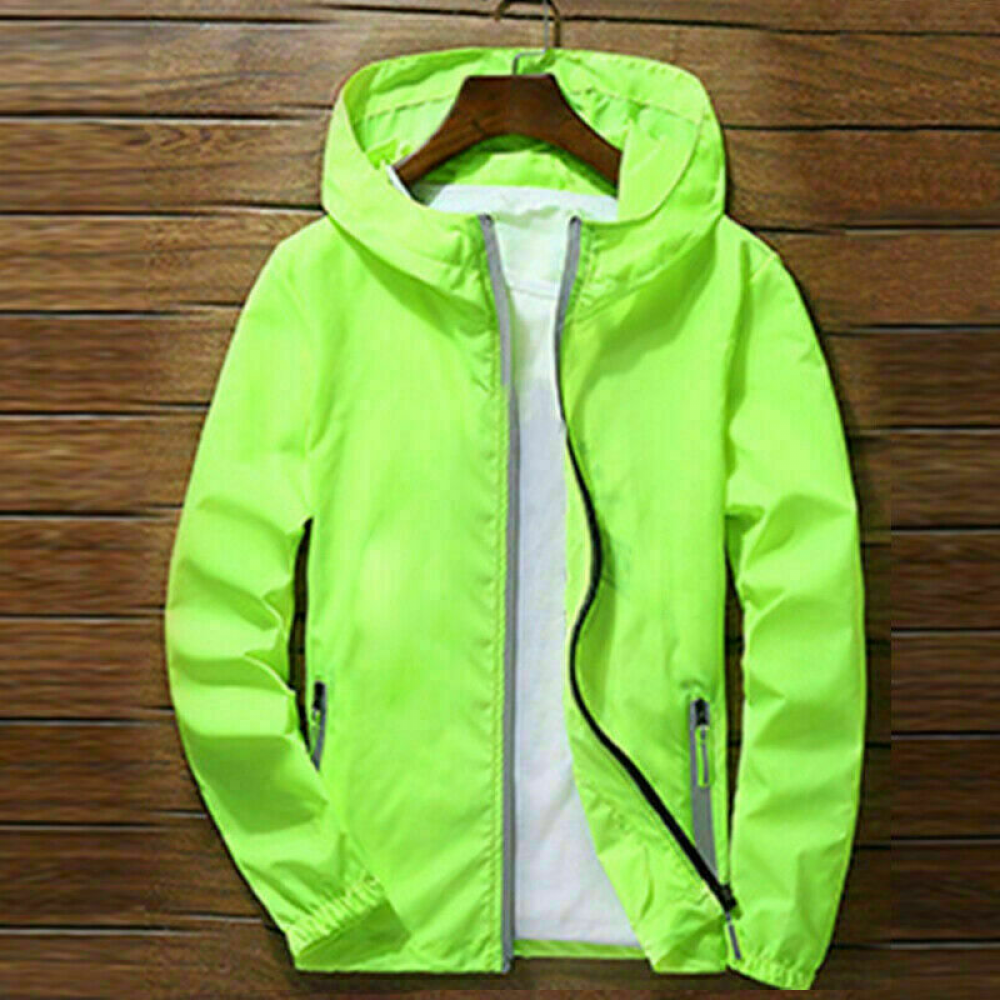 NEW Men Waterproof Rain Jacket Hooded Breathable Lightweight Windbreaker Outwear - Picture 23 of 26