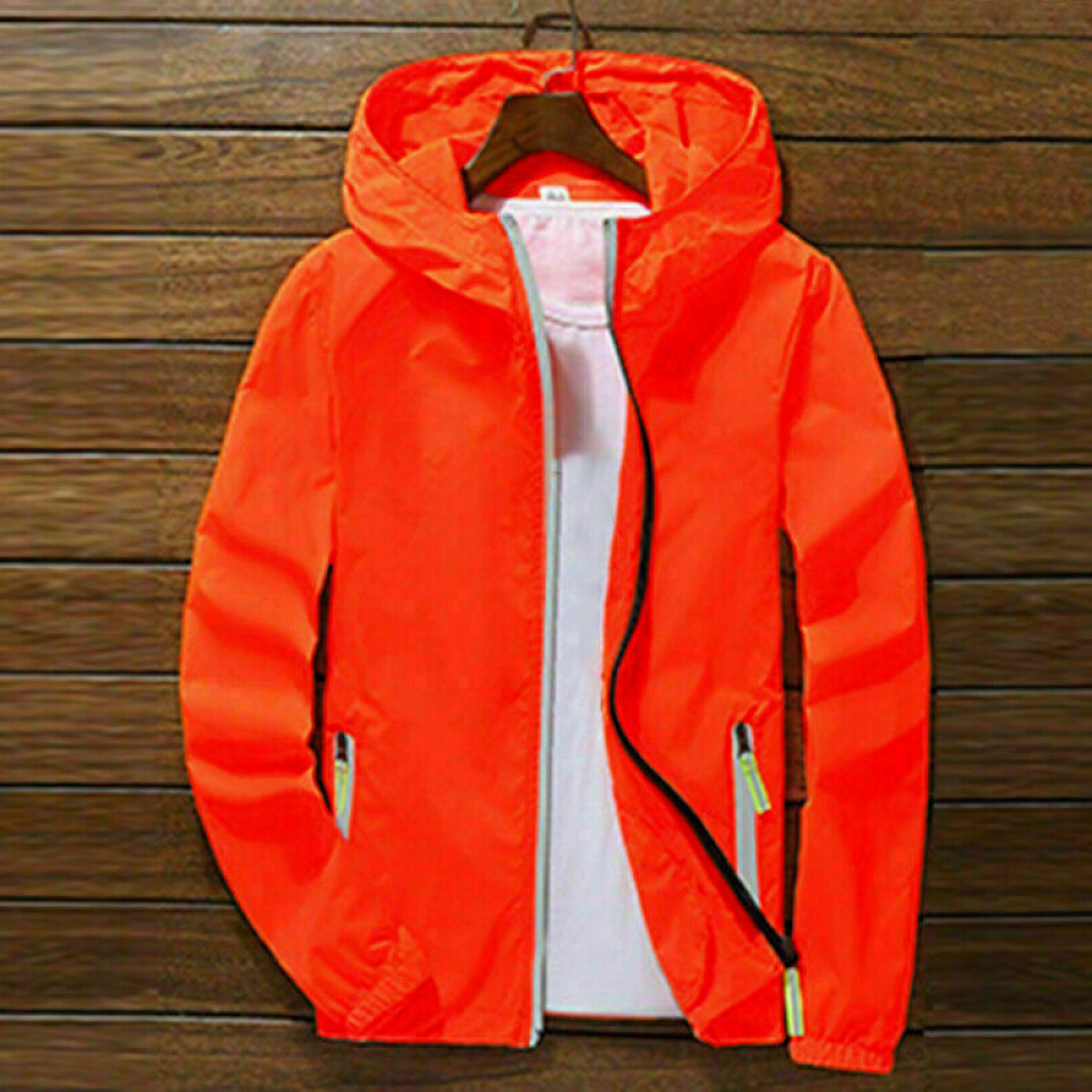 NEW Men Waterproof Rain Jacket Hooded Breathable Lightweight Windbreaker Outwear - Picture 24 of 26