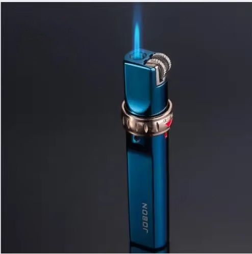 Jobon Metal Windproof Jet Blue Flame Turbo Torch Gas Wheel Lighter Butane Cigar - Foto 13 di 18
