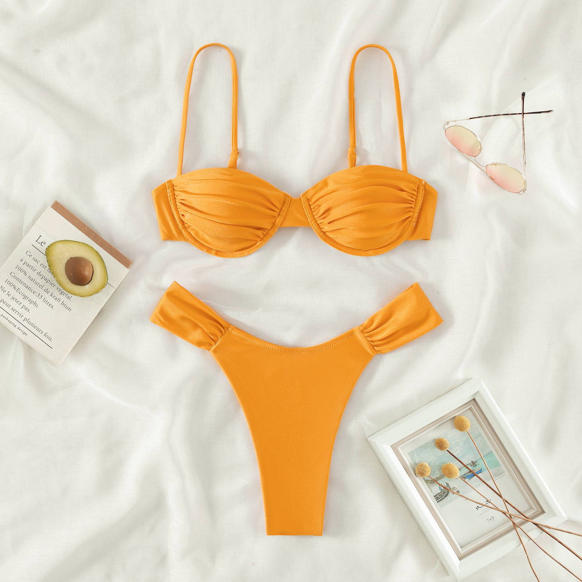 Bikini sexy swimsuit triangle plus size women's split swimsuit - Picture 28 of 29