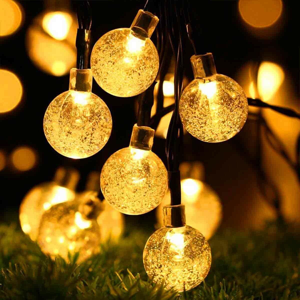 Solar Powered 50 LED String Light Garden Path Yard Decor Lamp Outdoor Waterproof