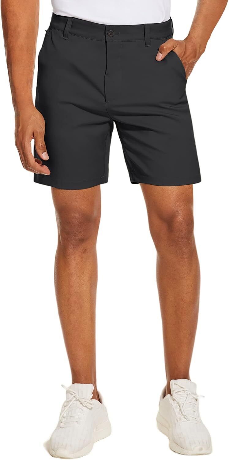 Men's Golf Shorts Flat Front Lightweight Quick Dry Pockets Daily Dress 7'' Pants - Picture 15 of 48
