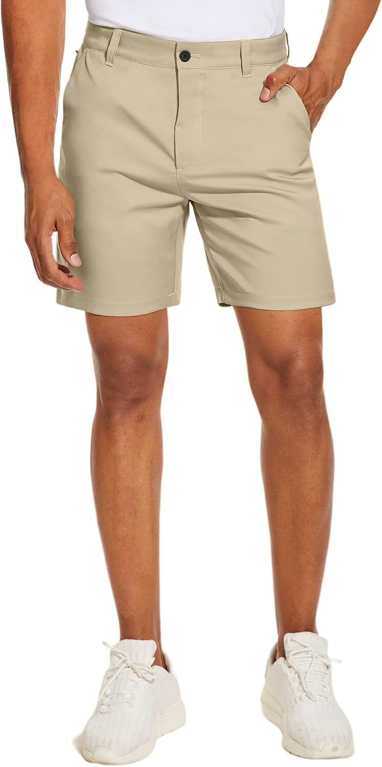 Men's Golf Shorts Flat Front Lightweight Quick Dry Pockets Daily Dress 7'' Pants - Picture 22 of 48
