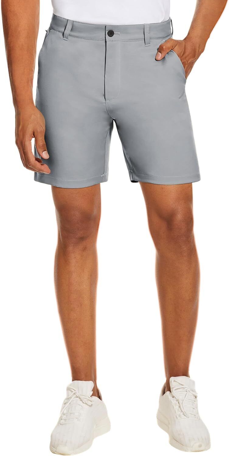 Men's Golf Shorts Flat Front Lightweight Quick Dry Pockets Daily Dress 7'' Pants - Picture 29 of 48