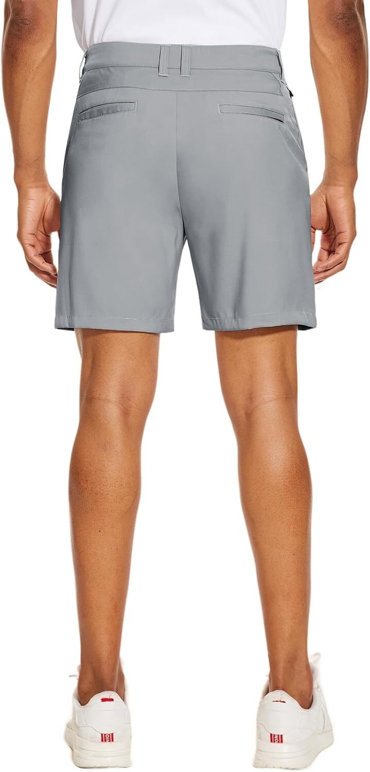 Men's Golf Shorts Flat Front Lightweight Quick Dry Pockets Daily Dress 7'' Pants - Picture 30 of 48