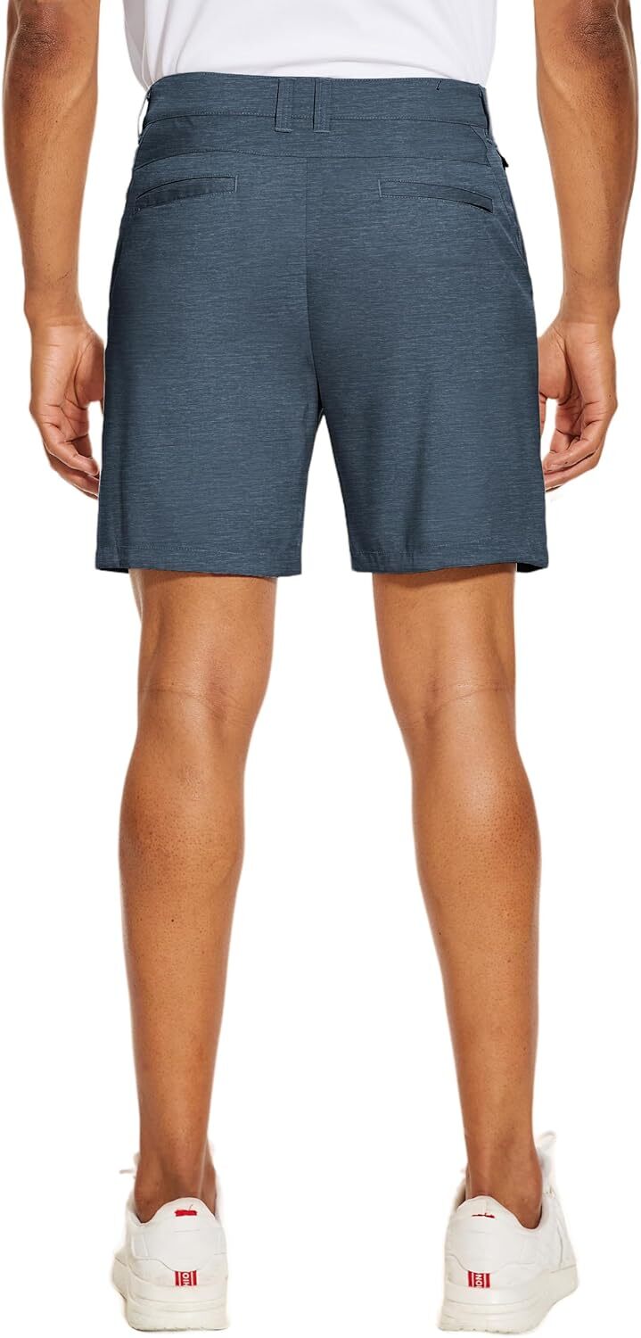 Men's Golf Shorts Flat Front Lightweight Quick Dry Pockets Daily Dress 7'' Pants - Picture 37 of 48