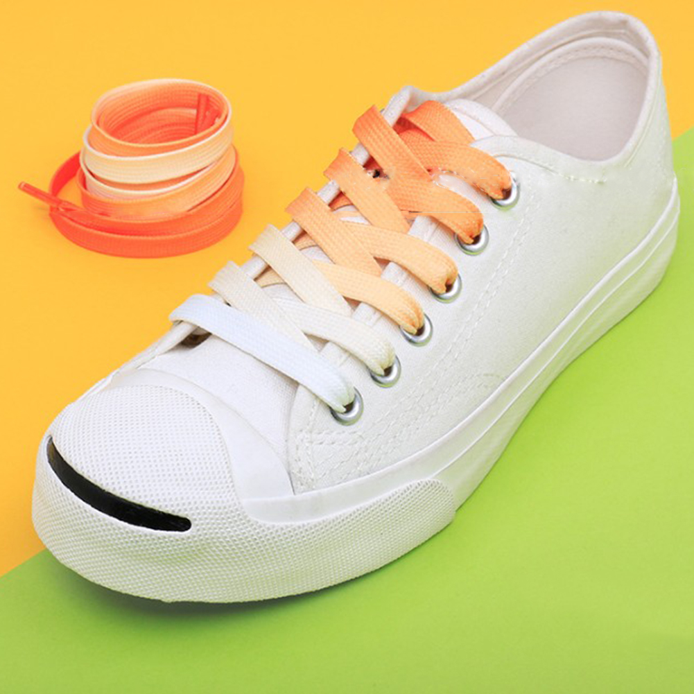 Flat Sport Shoelaces For Trainers And Boots With Rainbow Colours 110cm Length