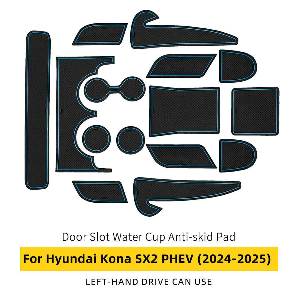 For Hyundai Kona SX2 Hybird PHEV 2024-25 Latex Car Door Groove Mat Auto Interior - Picture 17 of 24