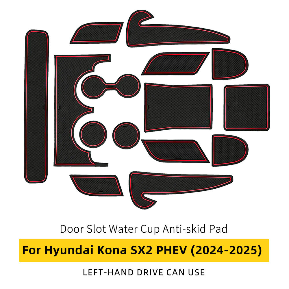 For Hyundai Kona SX2 Hybird PHEV 2024-25 Latex Car Door Groove Mat Auto Interior - Picture 19 of 24