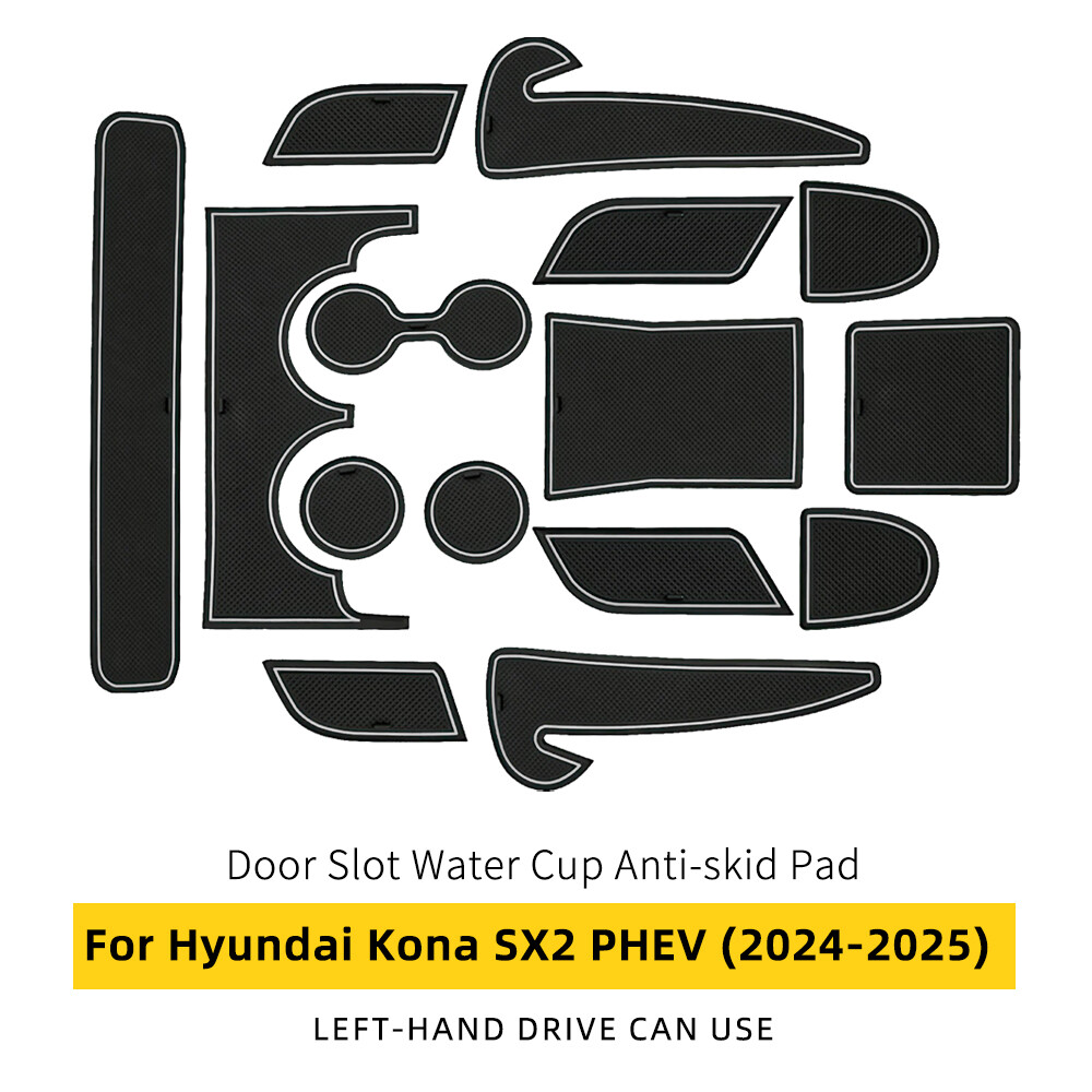 For Hyundai Kona SX2 Hybird PHEV 2024-25 Latex Car Door Groove Mat Auto Interior - Picture 21 of 24