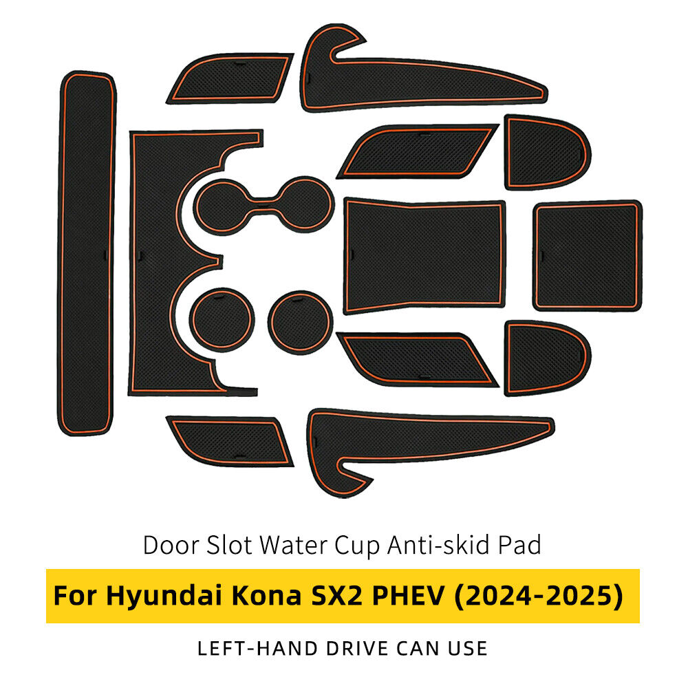 For Hyundai Kona SX2 Hybird PHEV 2024-25 Latex Car Door Groove Mat Auto Interior - Picture 23 of 24