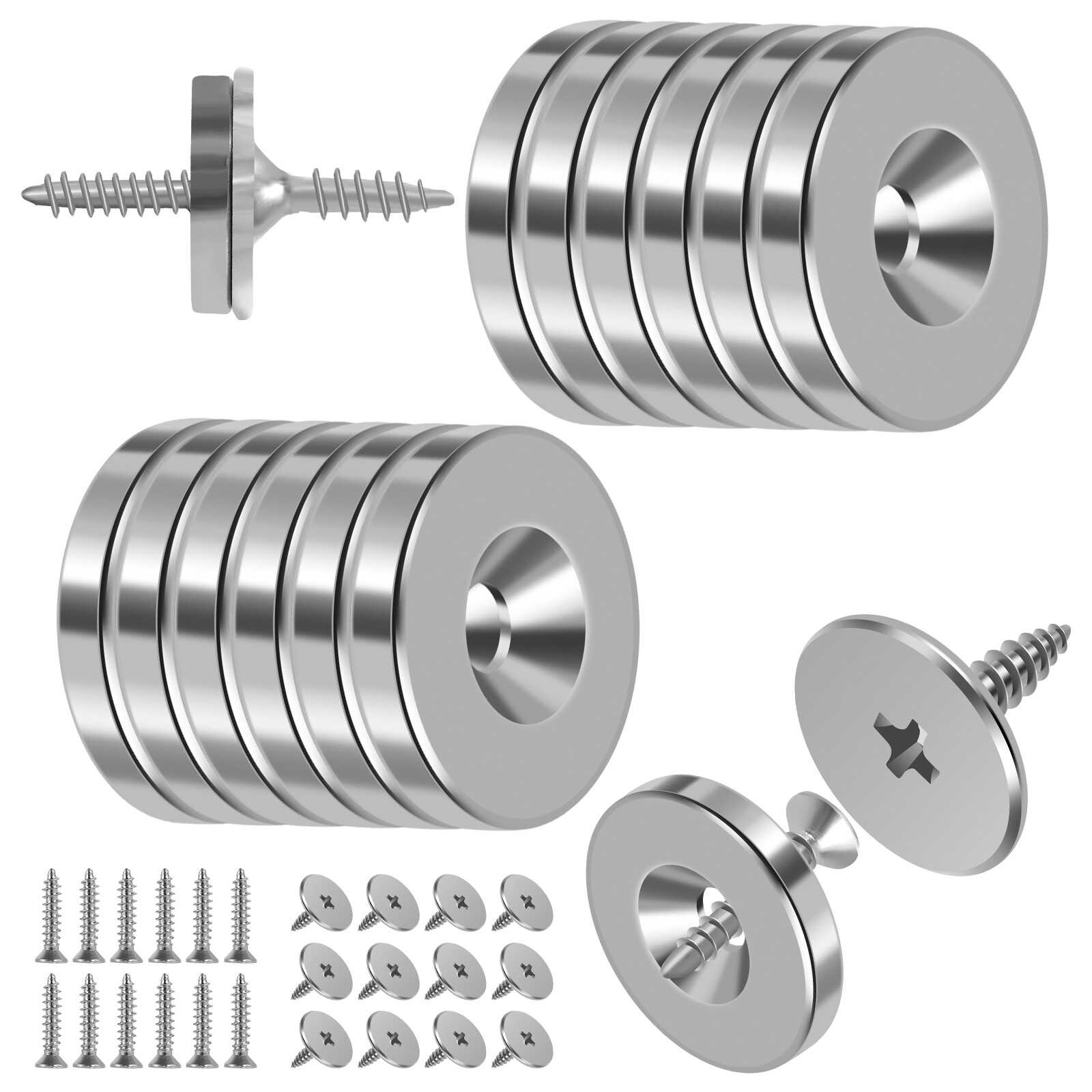 6/12Sets Stainless Magnetic Door Catch Hidden Magnet Cupboard Closing Latch Lock - Picture 12 of 13