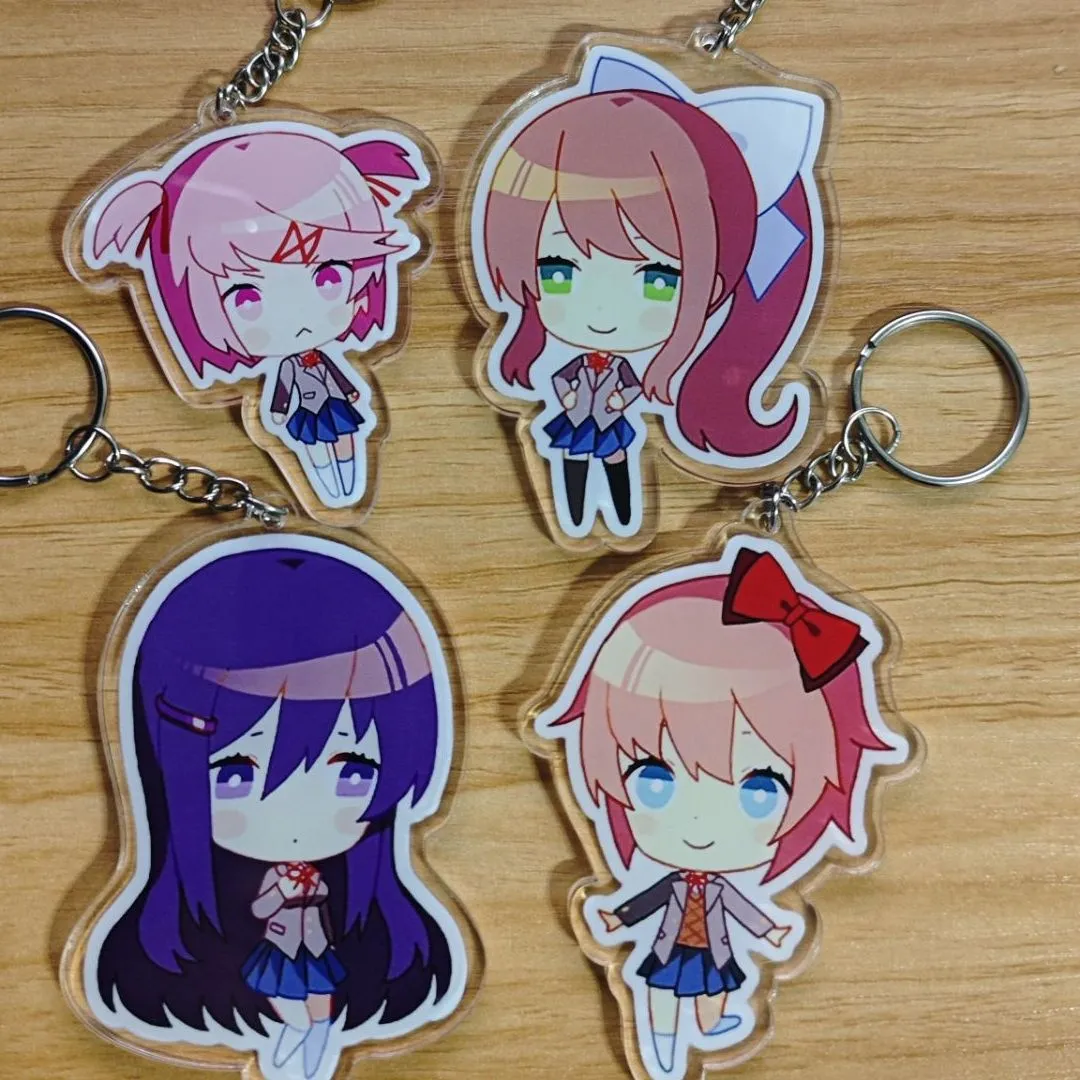 4Pcs Doki Doki Literature Club Acrylic Keychain Decor Pendant Collection - Picture 8 of 8