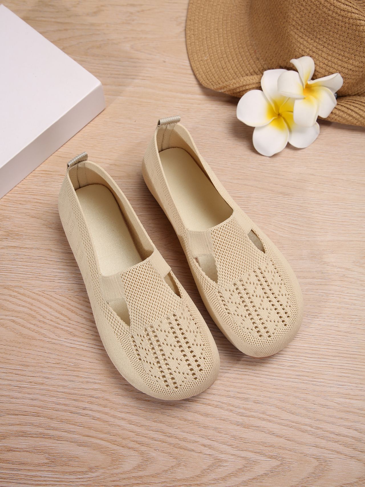 Women Slip On Comfort Flat Shoes Ladies Breathable Mary Jane Casual Loafer Shoes