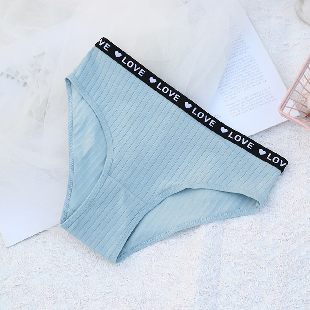 Cotton Letter Printed Briefs for Girls Low Waist Casual Underwear Solid Thin Pan - Picture 21 of 24