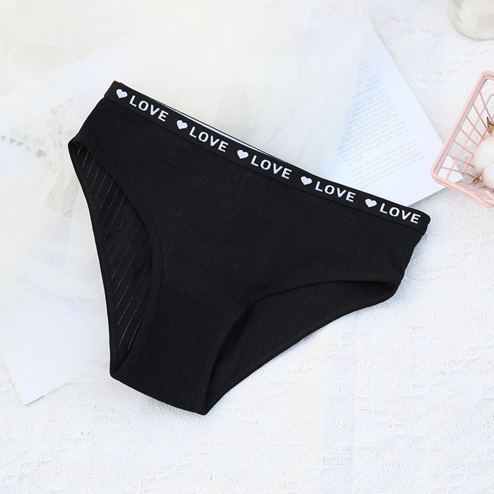 Cotton Letter Printed Briefs for Girls Low Waist Casual Underwear Solid Thin Pan - Picture 22 of 24
