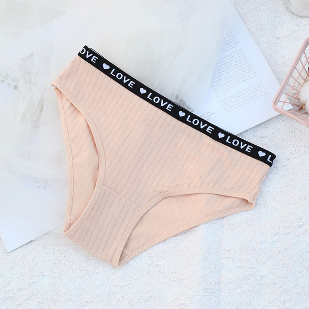 Cotton Letter Printed Briefs for Girls Low Waist Casual Underwear Solid Thin Pan - Picture 23 of 24