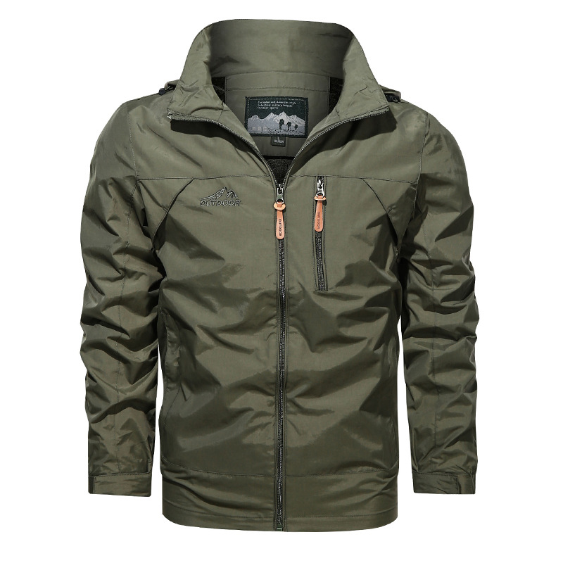 Men's outdoor jacket windproof waterproof with hood for autumn winter