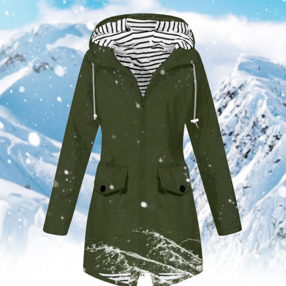 Outdoor rain jacket with hood for men sporty long sleeve solid color