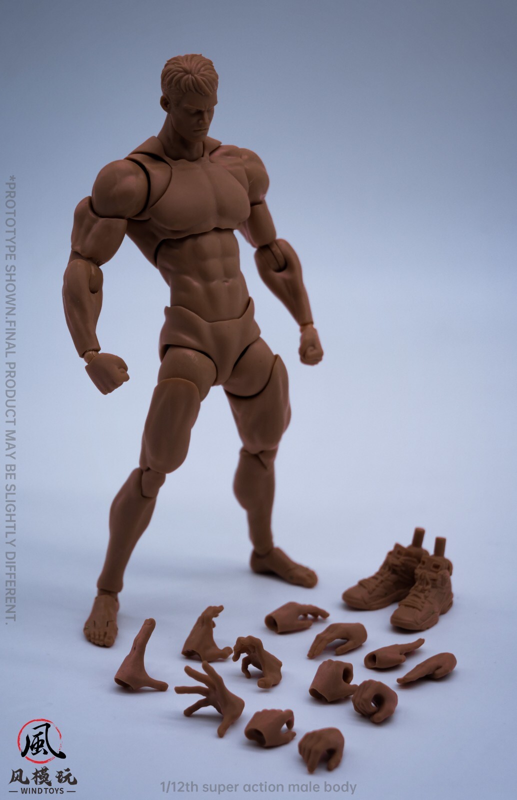 US Wind Toys 1/12 Flexible Man Jointed 6&Prime; Male Action Figure Head Body Model Toy