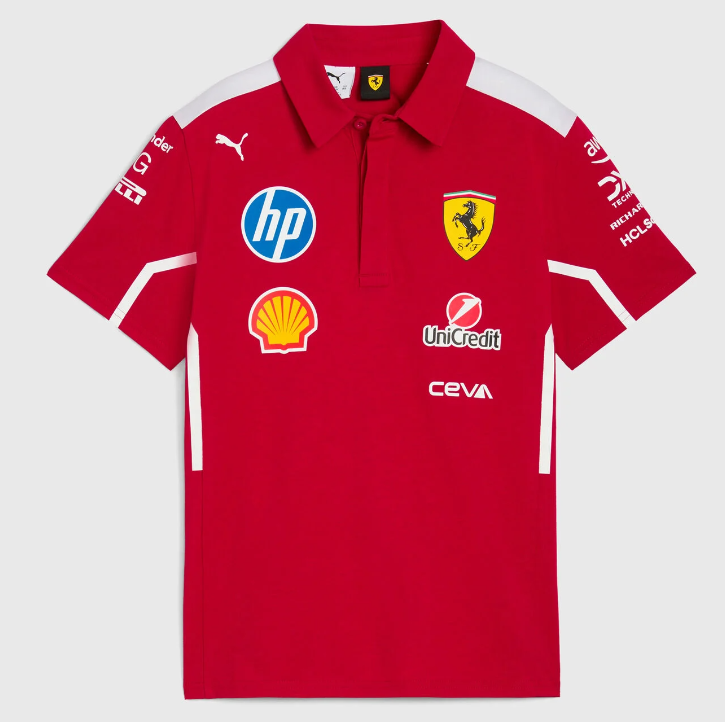 2025 F1 T-Shirt Official Team Shirt Red Scuderia Ferrari 2025 Polo Shirt NEW UK - Picture 6 of 11