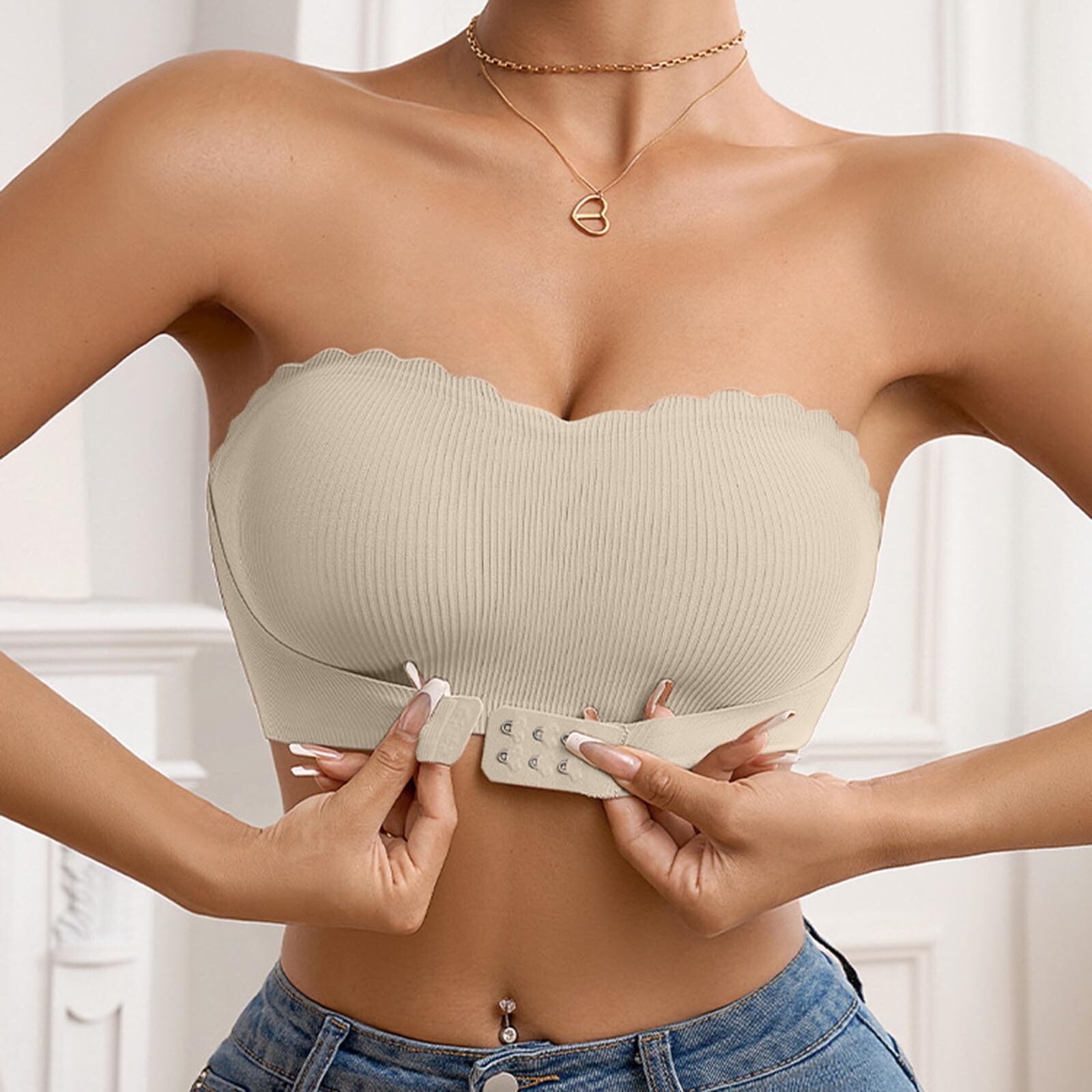 Womens Strapless Bras Fashion T-Shirt Bra Seamless Strapless Full Support Size
