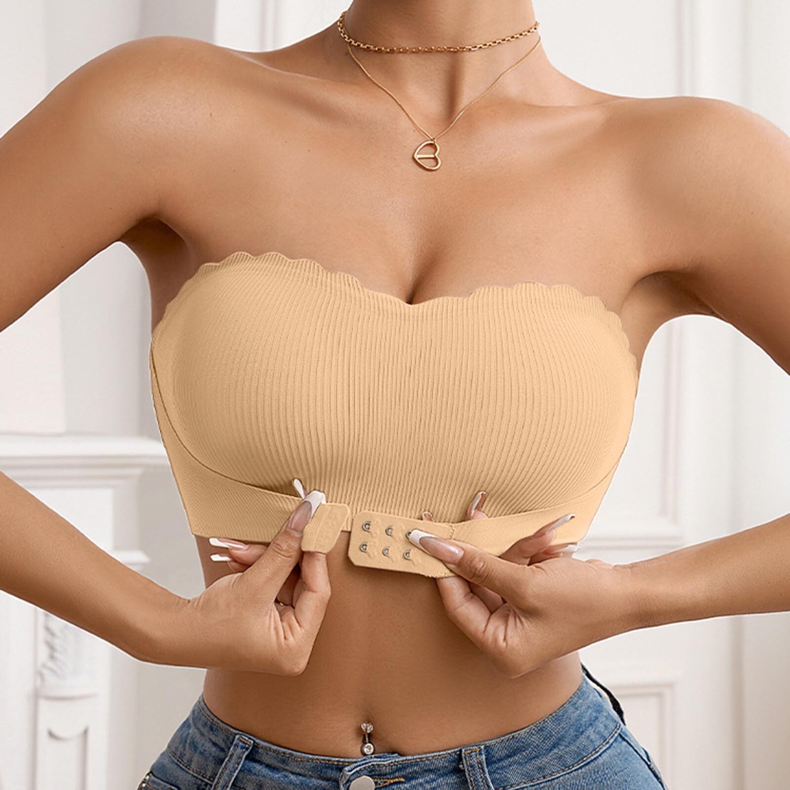 Womens Strapless Bras Fashion T-Shirt Bra Seamless Strapless Full Support Size