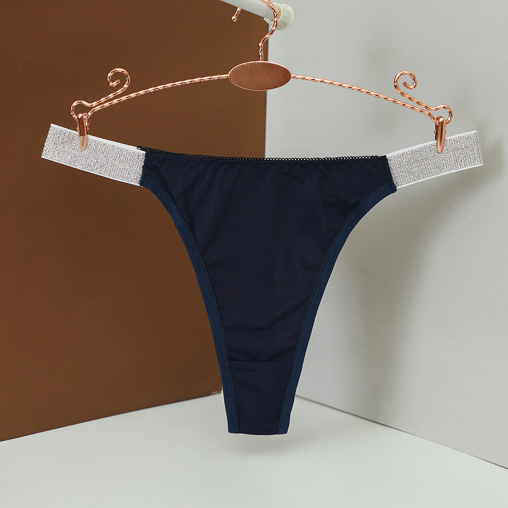 Ladies Thong Underwear With Glitter Waistband For Low Waistband And Plain Design - Picture 25 of 41