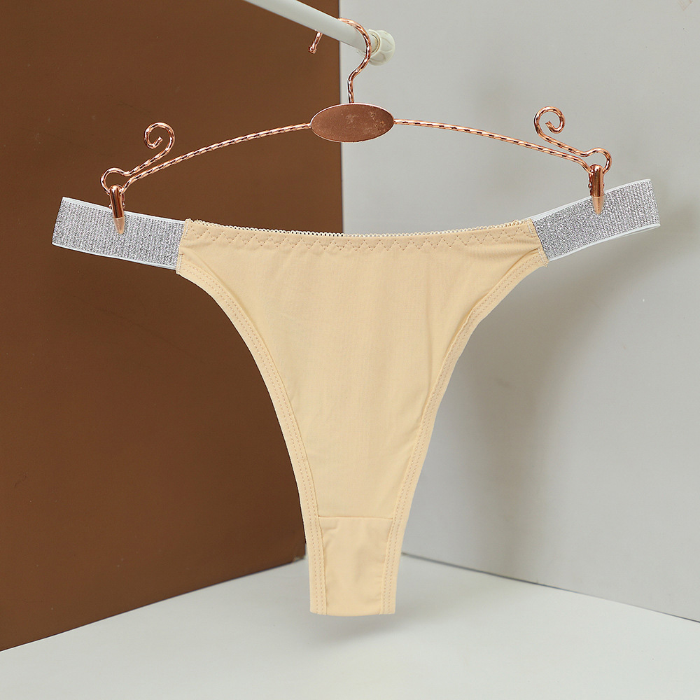 Ladies Thong Underwear With Glitter Waistband For Low Waistband And Plain Design - Picture 29 of 41