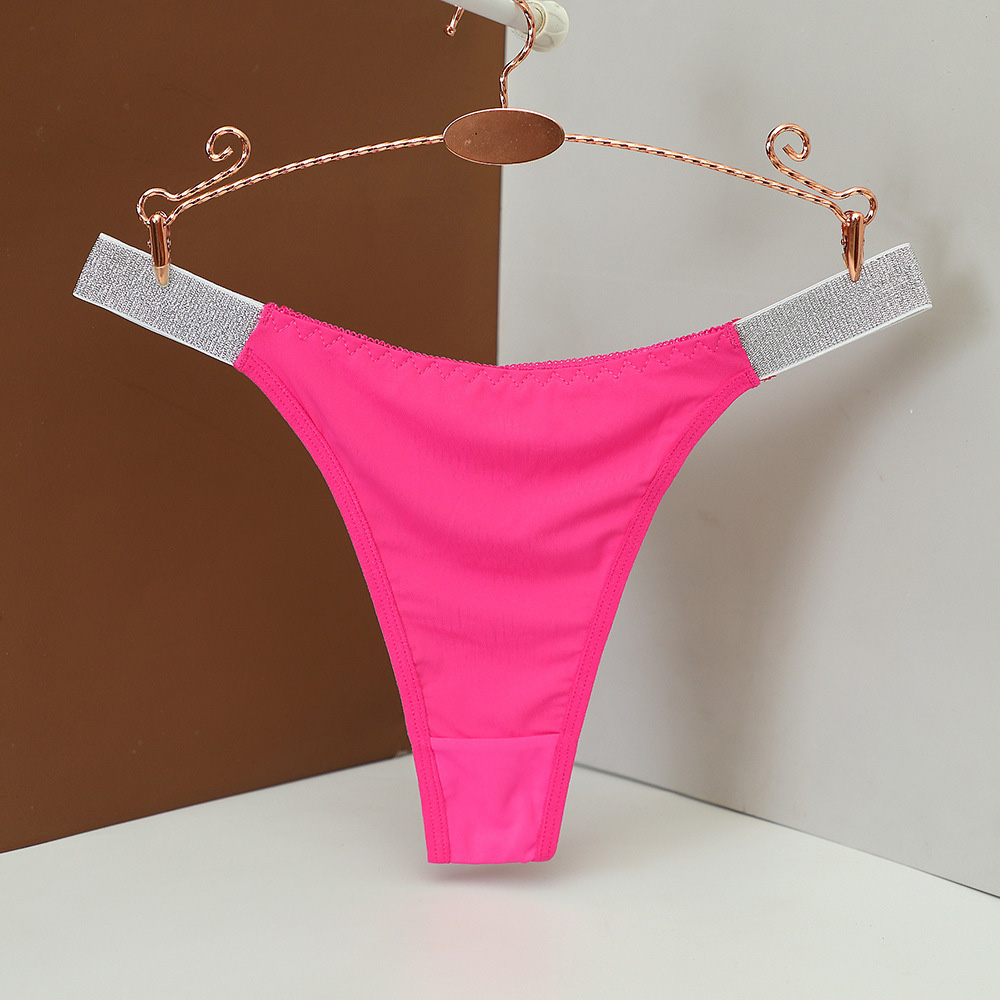 Ladies Thong Underwear With Glitter Waistband For Low Waistband And Plain Design - Picture 31 of 41