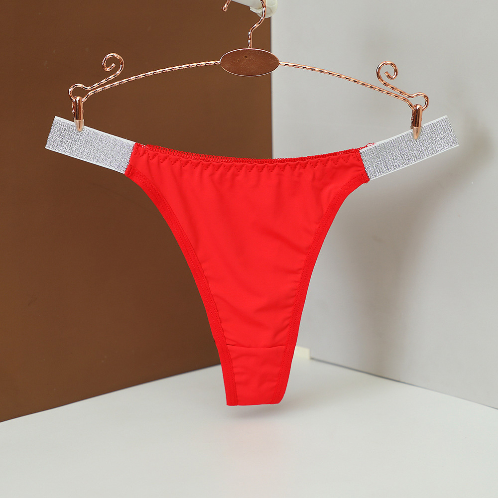 Ladies Thong Underwear With Glitter Waistband For Low Waistband And Plain Design - Picture 41 of 41
