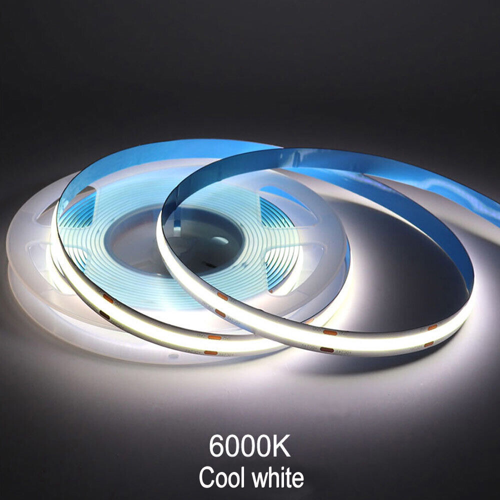 COB LED Strip Light Flexible Tape Lights Home DIY Lighting White Warm 5V 12V 24V - Picture 12 of 14