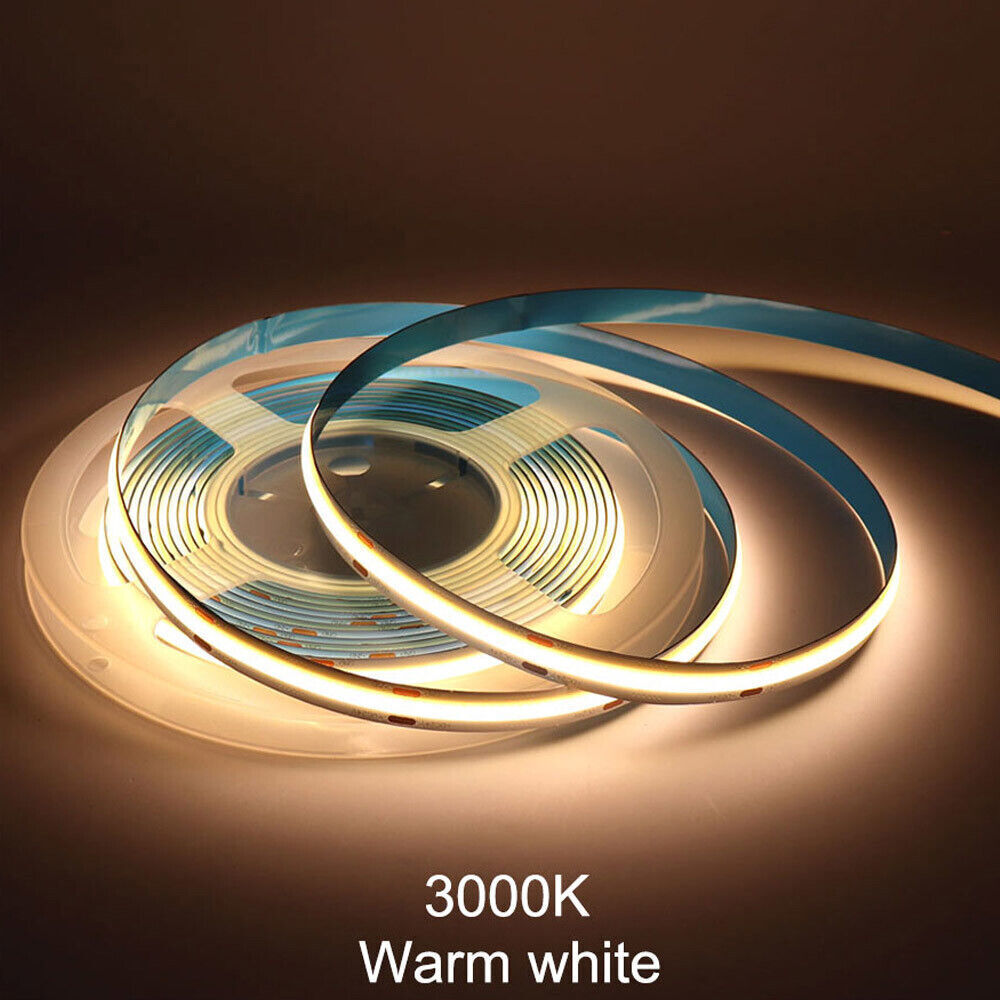 COB LED Strip Light Flexible Tape Lights Home DIY Lighting White Warm 5V 12V 24V - Picture 13 of 14