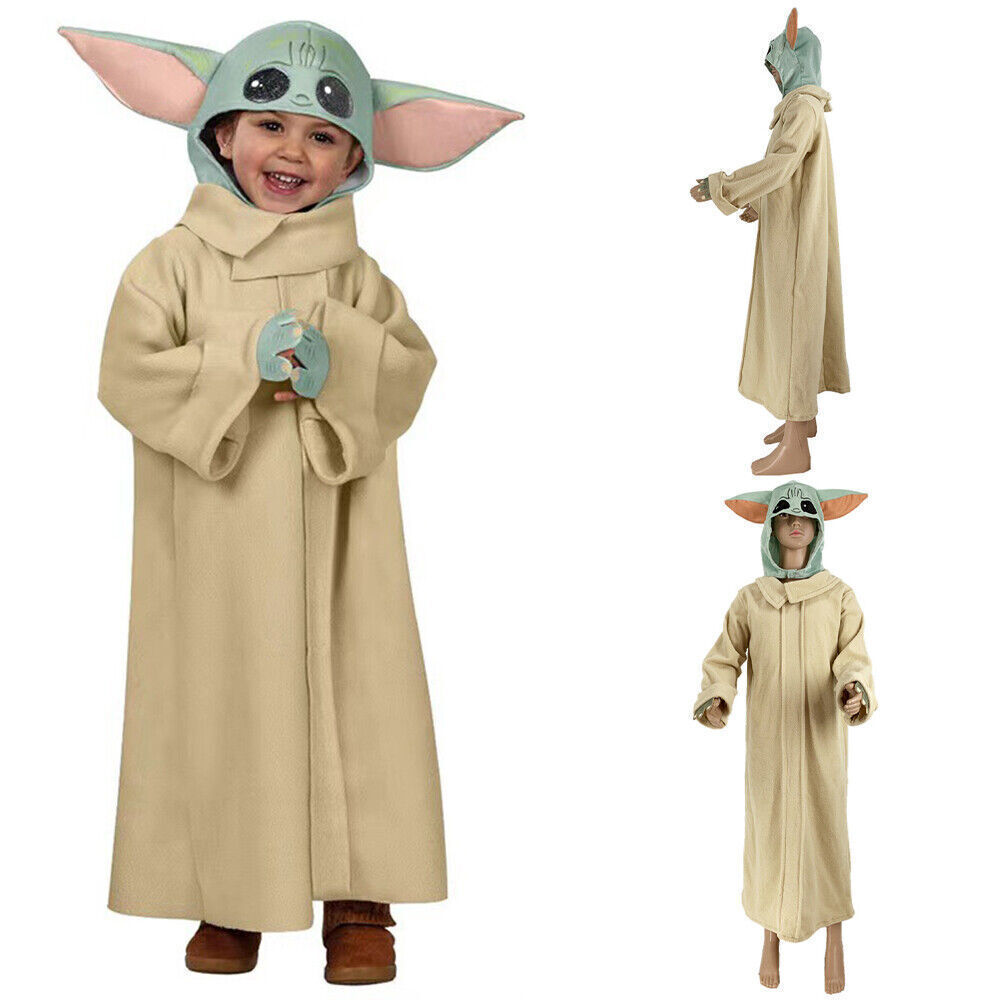 Kids Baby Yoda Costume The Mandalorian Star Wars Cosplay Halloween Fancy Dressפ - Picture 19 of 23