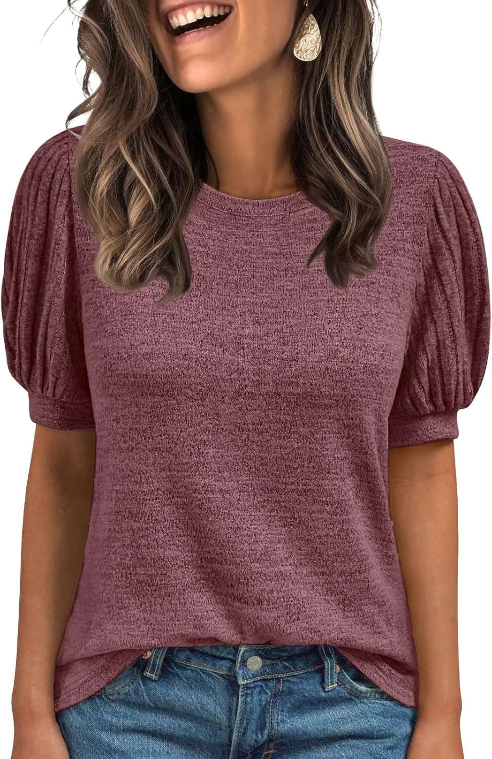 Women's 2025 Summer Dressy Casual Short Sleeve Blouses Cute Trendy Business Tops - Picture 28 of 52