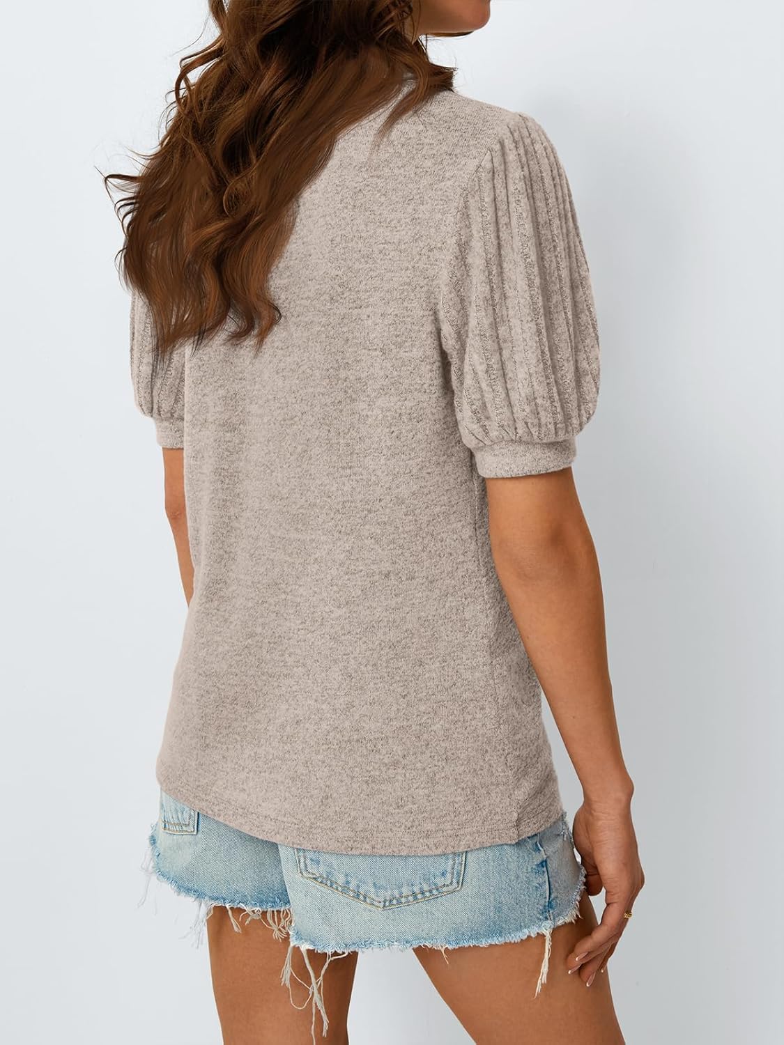 Women's 2025 Summer Dressy Casual Short Sleeve Blouses Cute Trendy Business Tops - Picture 41 of 52