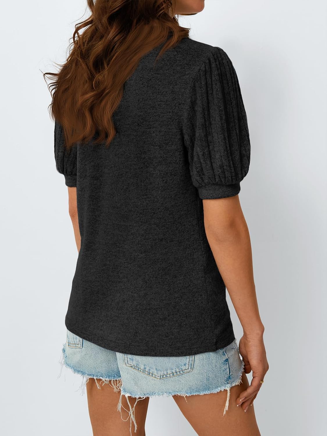 Women's 2025 Summer Dressy Casual Short Sleeve Blouses Cute Trendy Business Tops - Picture 46 of 52