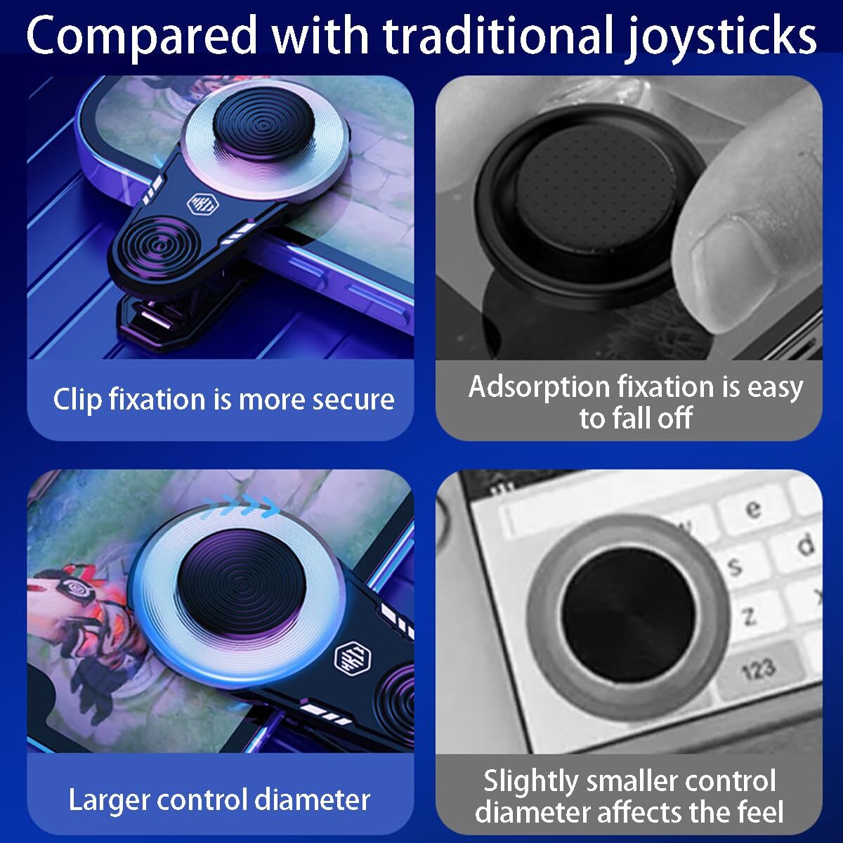 Evarisy Smartphone Manette Joystick Téléphone pour Jeu Sans Retard Téléphone Universel - Photo 27 sur 30