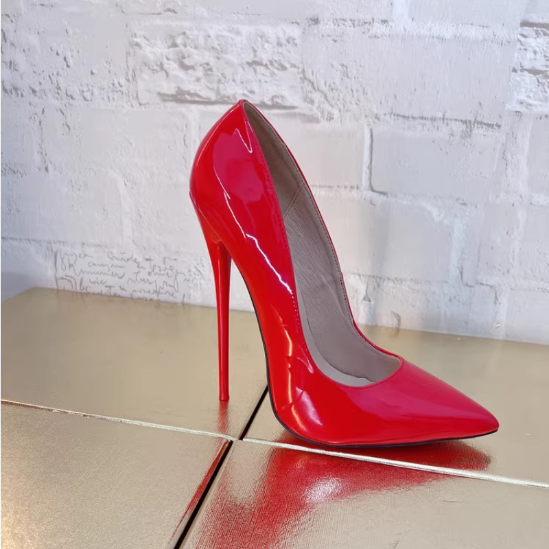 Women 14/16cm Super High Heels Patent Leather Stiletto Pumps Pointed Toe Shoes - Bild 14 von 16