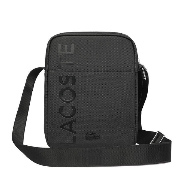 Brand New Men's Lacoste Black Cross Bag - Trendy Stand-Up Design, Perfect Gift - Picture 8 of 9